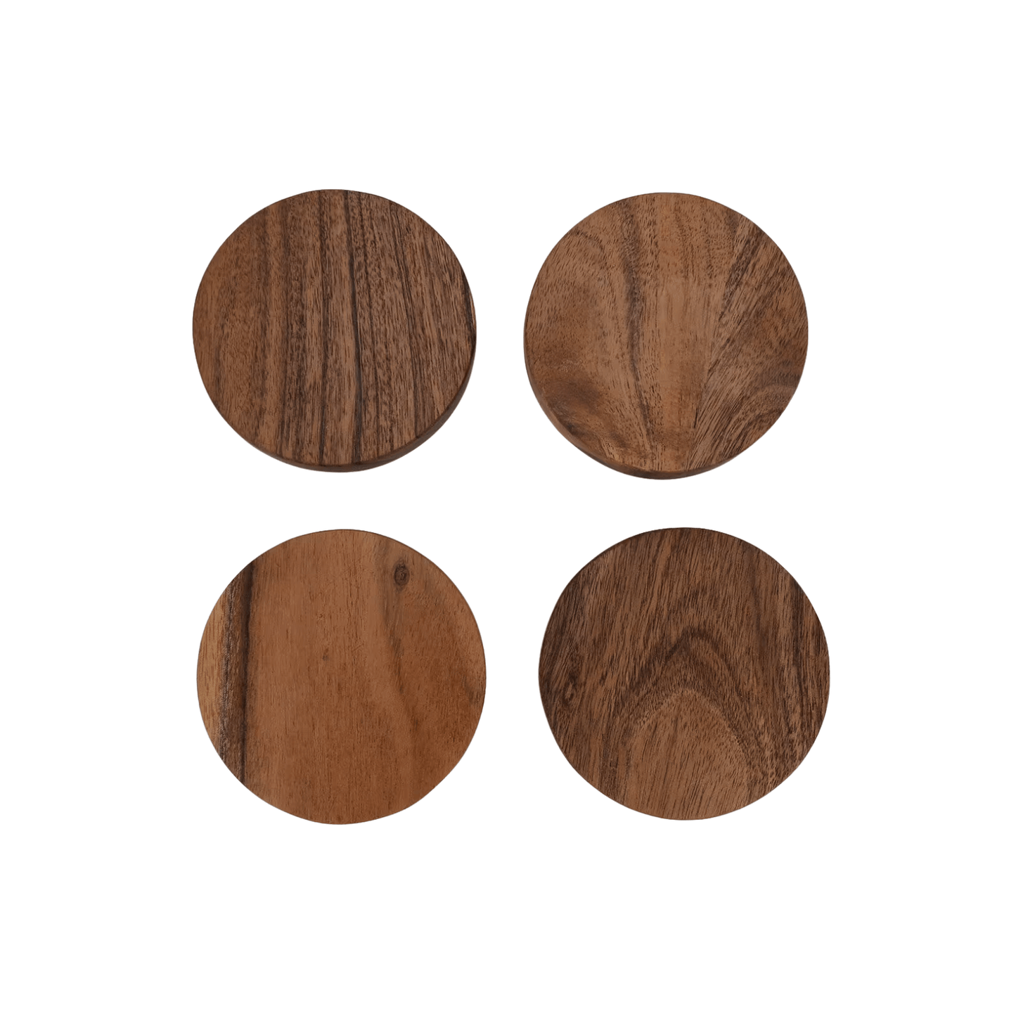 Set of 4 Acacia Wood Coasters – Protect Your Surfaces in Style