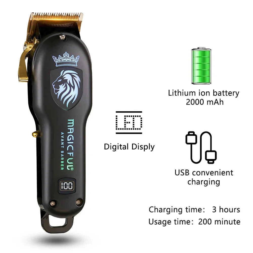 NNEOBA Rechargeable Hair Clipper High Performance Electric Trimmer for Men Black