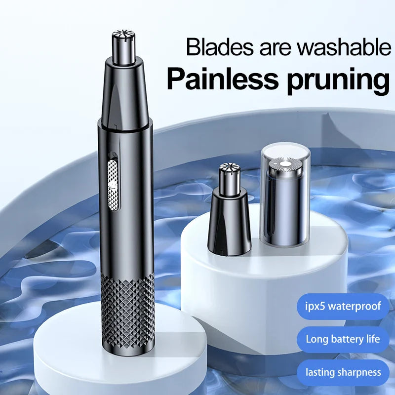 NNEOBA USB Rechargeable Mini Nose Hair Trimmer Portable & Precise Black