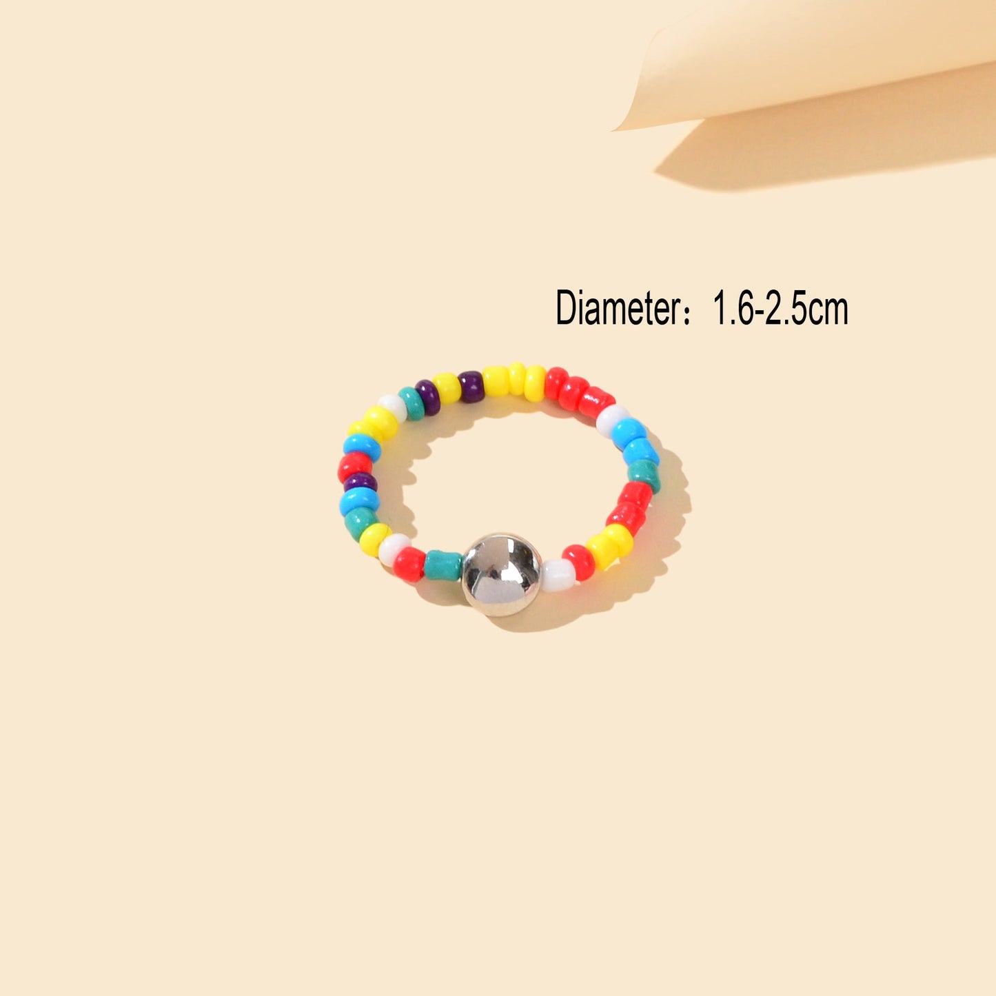 Bohemian Women Accessories Colourful Seed Beads Elastic Ring Ethnic Jewellery