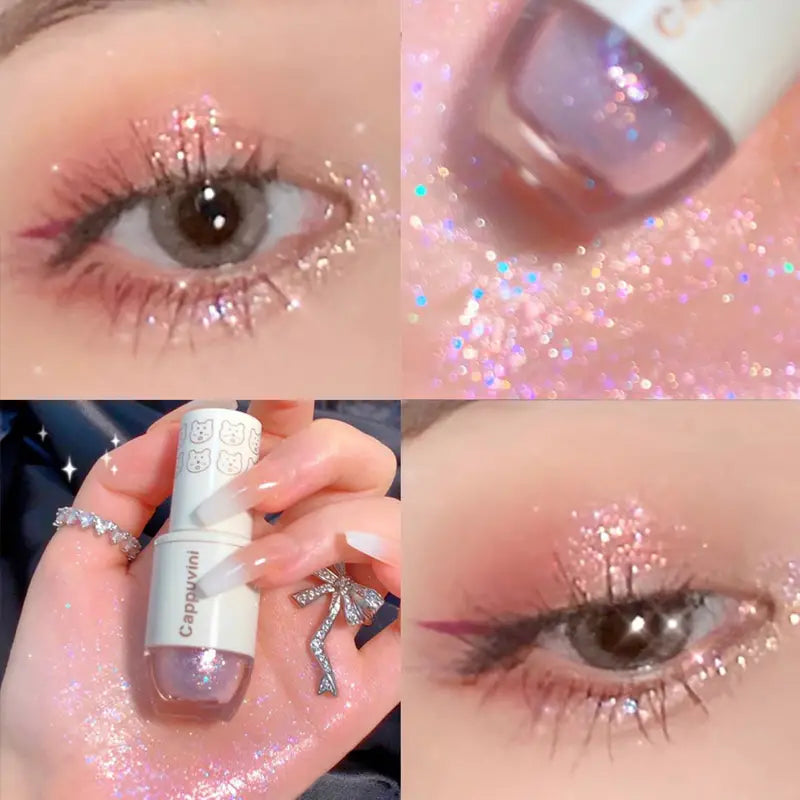 NNETM 6 Color Liquid Eyeshadow with Highlight Sequins - Sparkling, Waterproof, and Long-Lasting Makeup