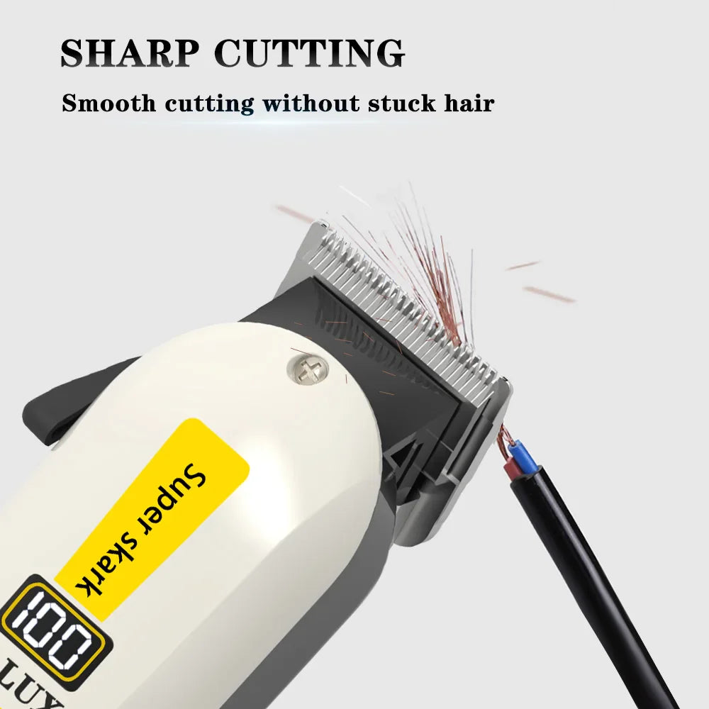 NNEOBA Professional USB Rechargeable Hair Clipper LCD Display Yellow
