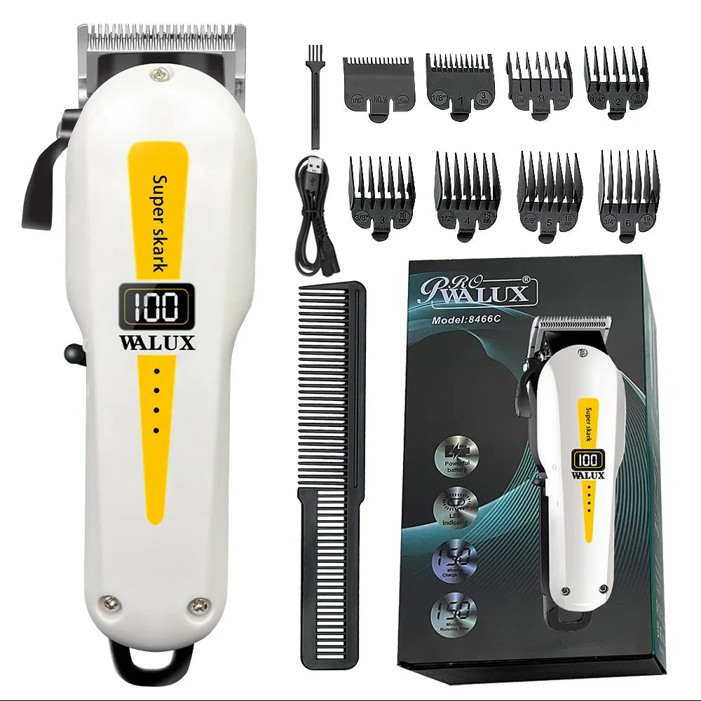NNEOBA Professional USB Rechargeable Hair Clipper LCD Display Yellow