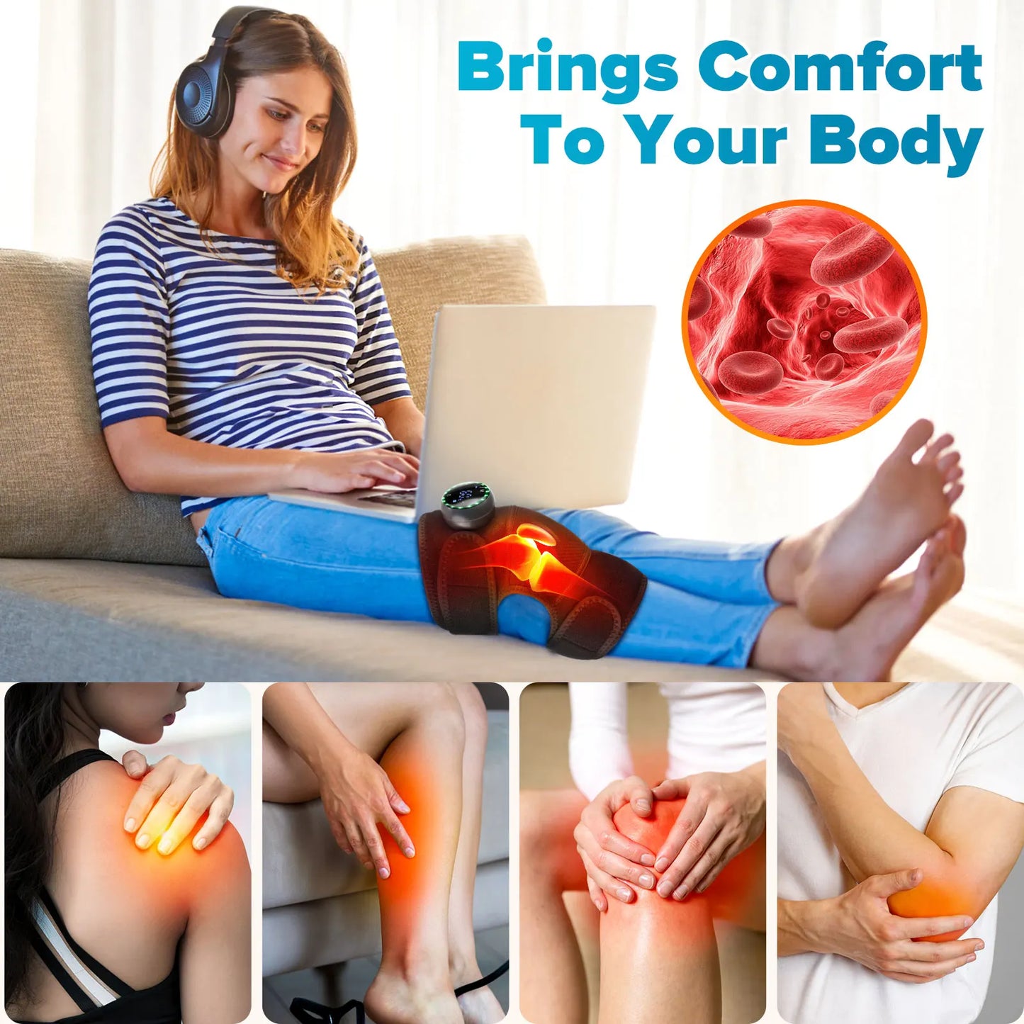 NNEOBA  2PCS Heating Knee Shoulder Elbow Massager