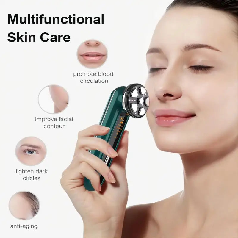NNEOBA 5-in-1 EMS LED Facial Device with Vibration Massager Green