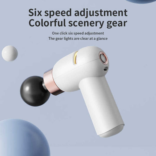 NNEDSZ LC-005-White Portable Mini Massage Gun - Quiet Muscle Massager with 6 Speeds