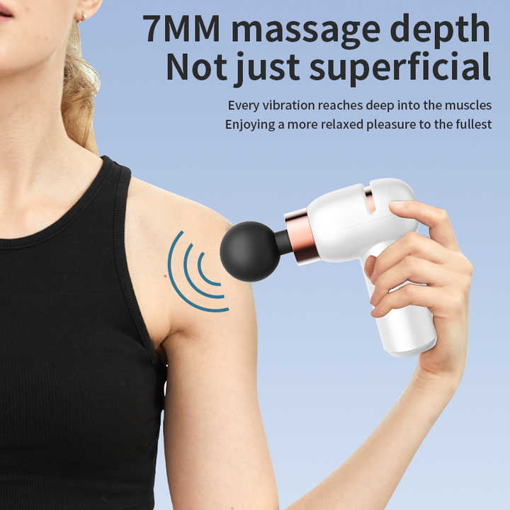 NNEDSZ LC-005-White Portable Mini Massage Gun - Quiet Muscle Massager with 6 Speeds