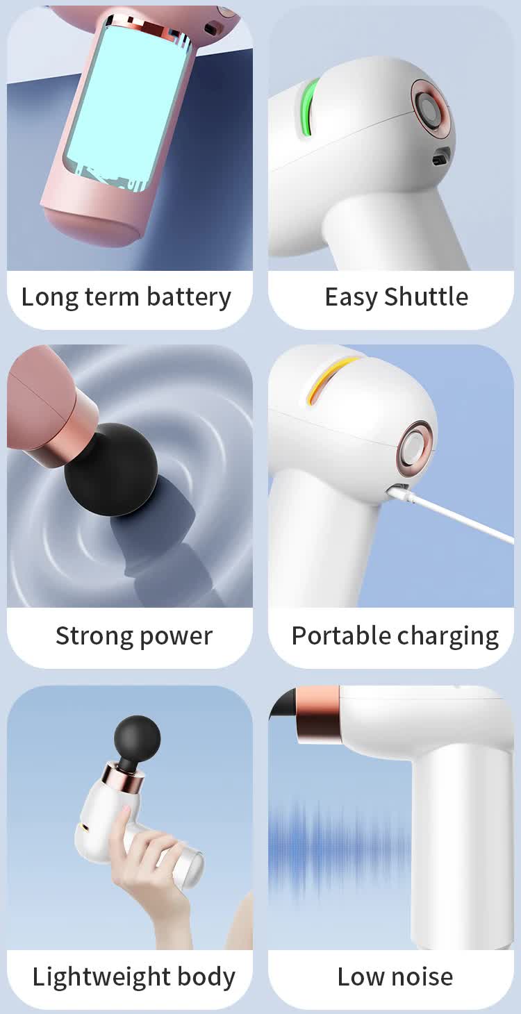 NNEDSZ LC-005-White Portable Mini Massage Gun - Quiet Muscle Massager with 6 Speeds