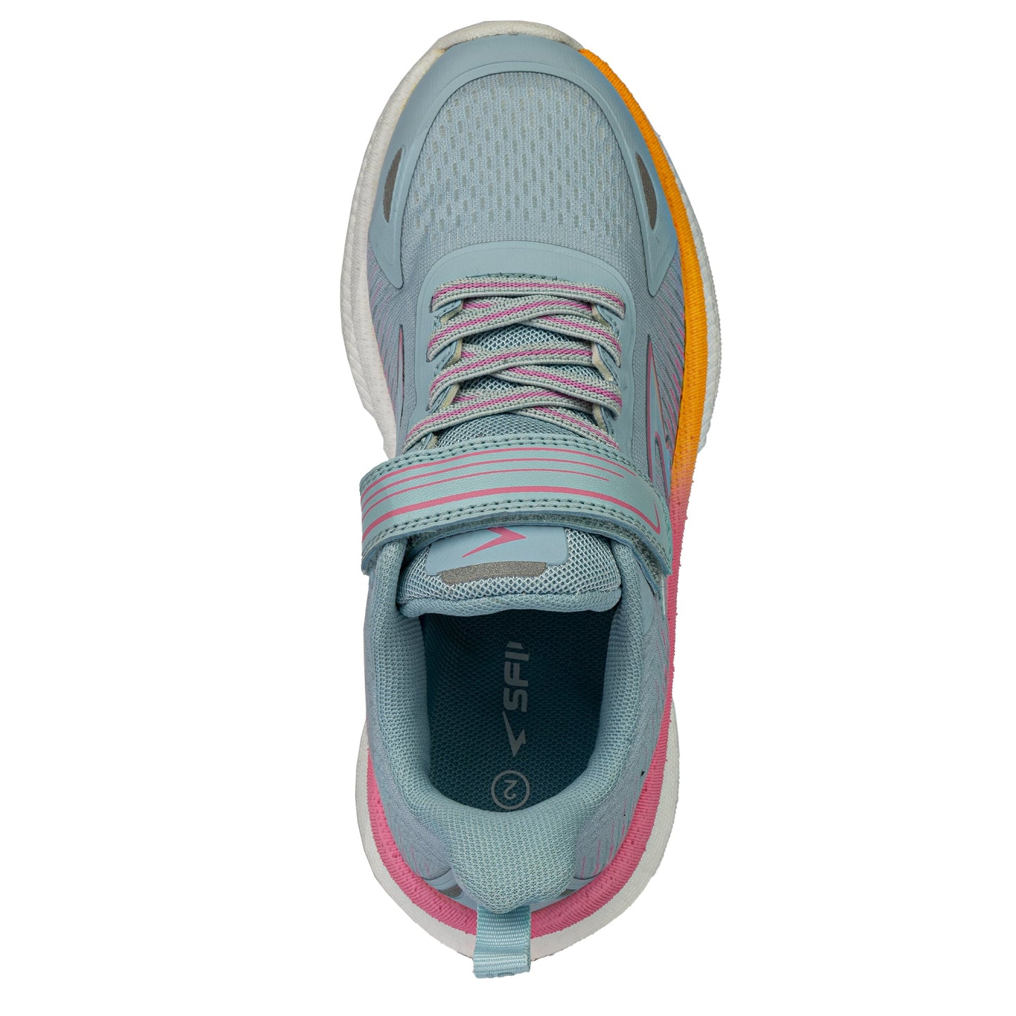 Zephyr 2.0 Girls Runners - Sky Pink/Orange V Strap