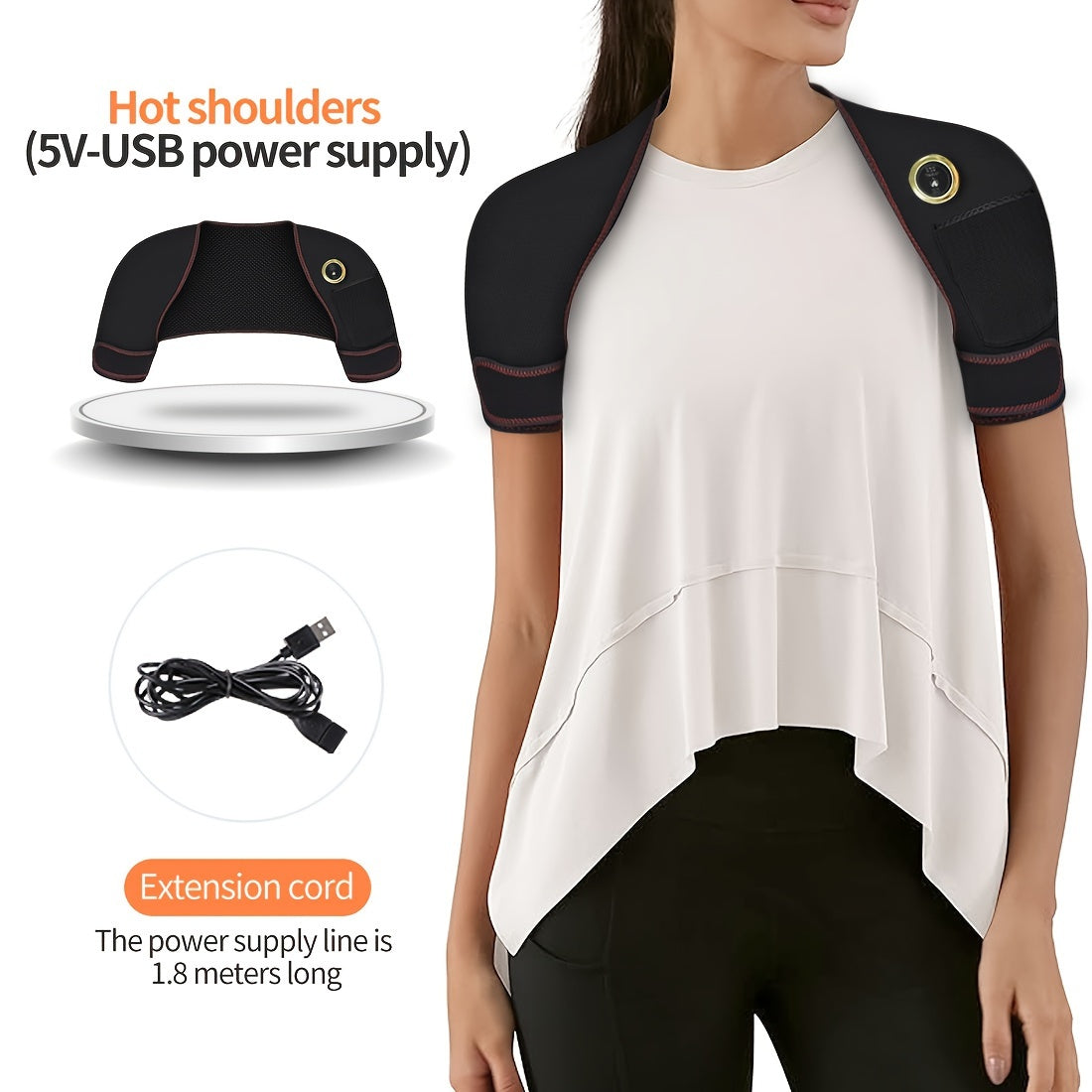 NNETM Dual Shoulder Heating Massager USB Temperature Control