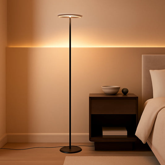 Black Tall Dimmable LED Floor Lamp Living Room Decor